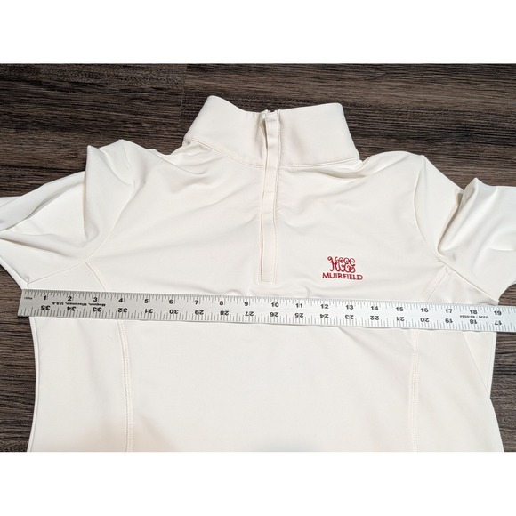 Peter Millar Muirfield Embroidery Womens Golf Quarter Zip White Size Medium - Picture 3 of 6